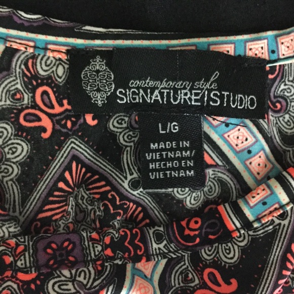 Signature Style Tunic Blouse Sz. L multicolor Nice - Picture 6 of 7